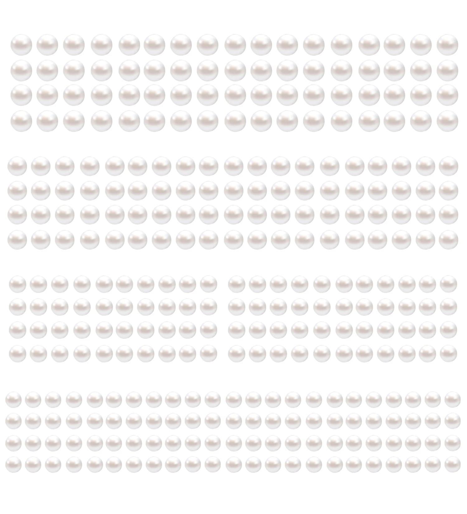 LOMIMOS 3090 Pcs Beige Pearl Stickers - Self Adhesive Embellishments for Beauty, Makeup, Nail Art, and DIY Crafts - 4 Sizes (3/4/5/6mm) - Buy Online on GoSupps.com