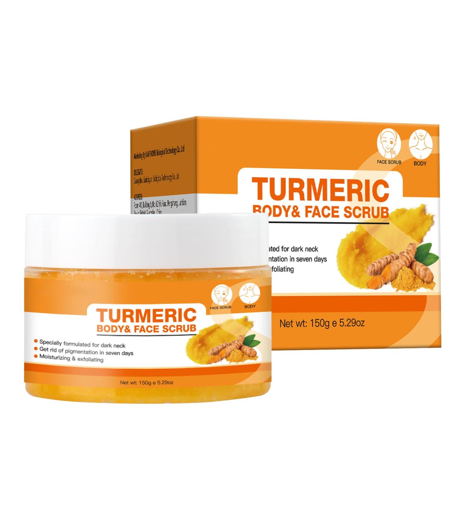 Brightening Turmeric Body Scrub | Natural Face and Body Scrub 150g for Radiant Skin | Deep Cleansing and Moisturizing Scrub for Women and Men - Buy Online on GoSupps.com