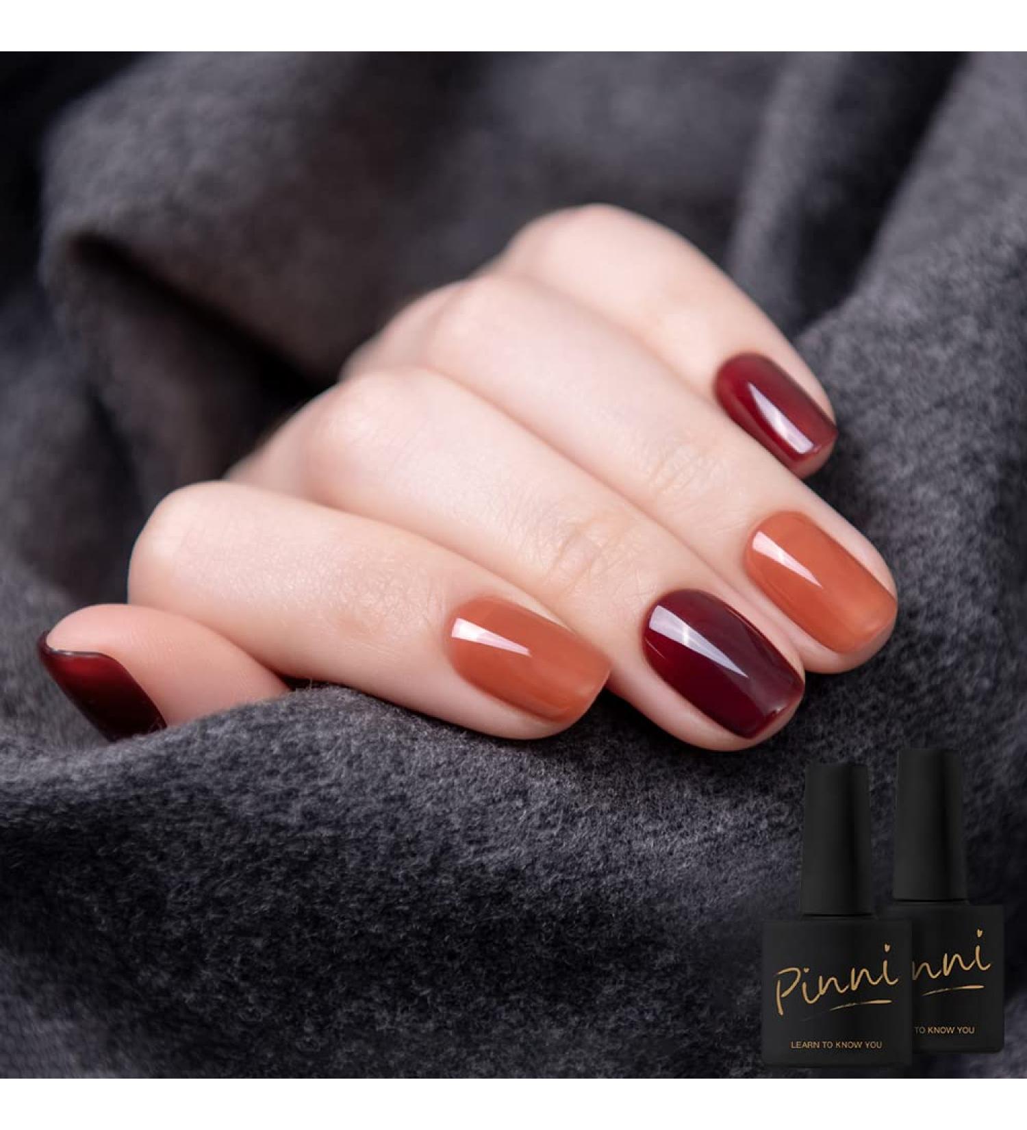 Pinni Gel Nail Polish 2er Set - Black Tea & Coffee Brown Semi-Permanent UV/LED Manicure | Perfect Nail Art Gifts for Women - 5ml Each - Buy Online on GoSupps.com