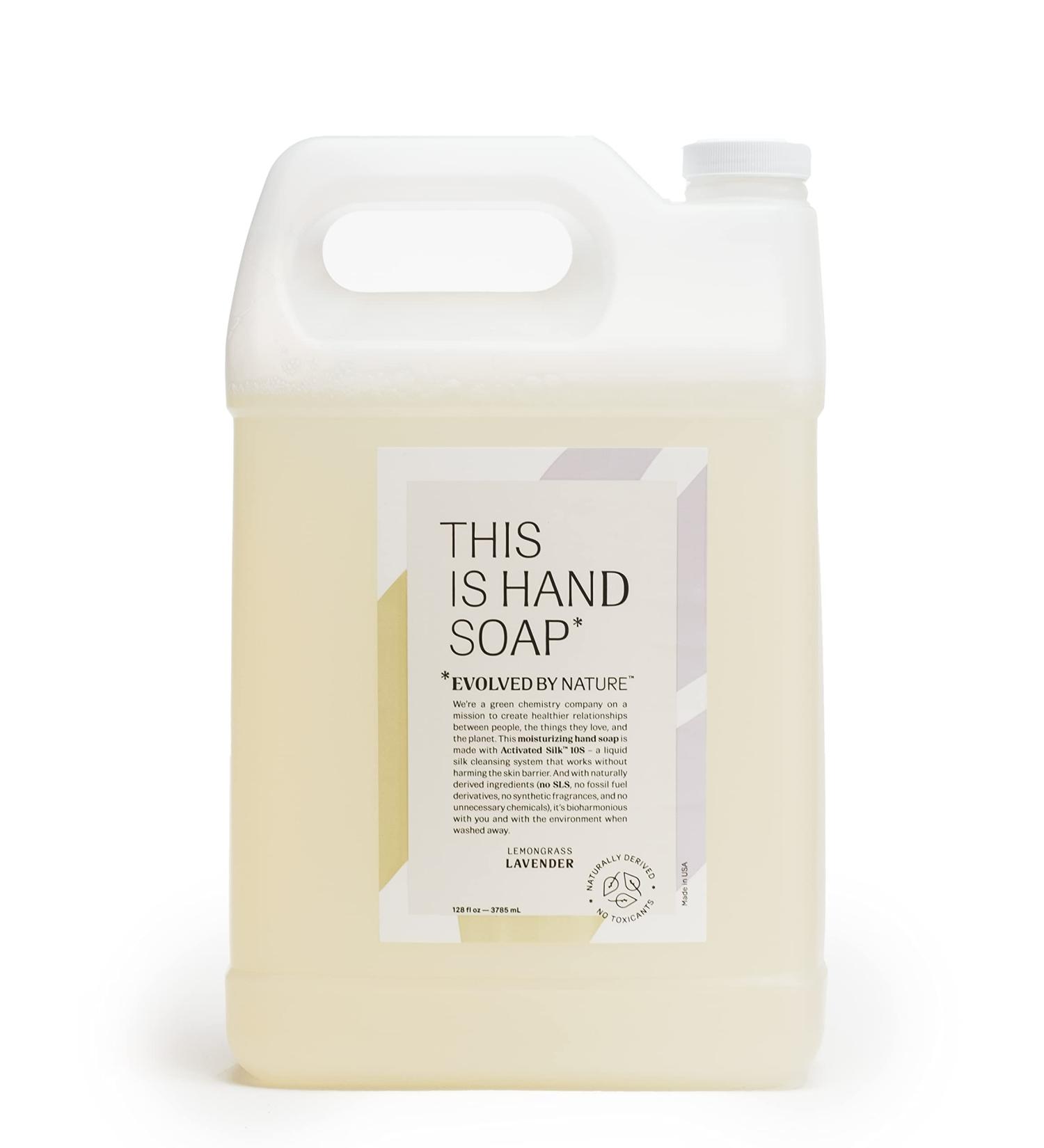 Evolved By Nature Lemongrass Lavender Liquid Hand Soap Refill - 128oz Biodegradable Hand Wash with Moisturizing Ingredients - Buy Online on GoSupps.com