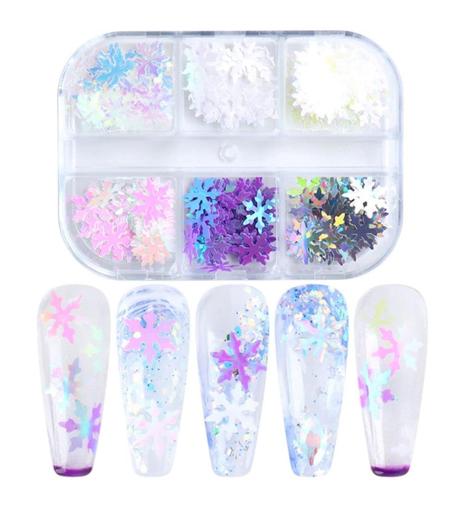 Kaluo Snowflake Maple Blade Glitter Flake - Winter Holographic Nail Art & 3D Decorations for DIY Nail Jewelry - Buy Online on GoSupps.com