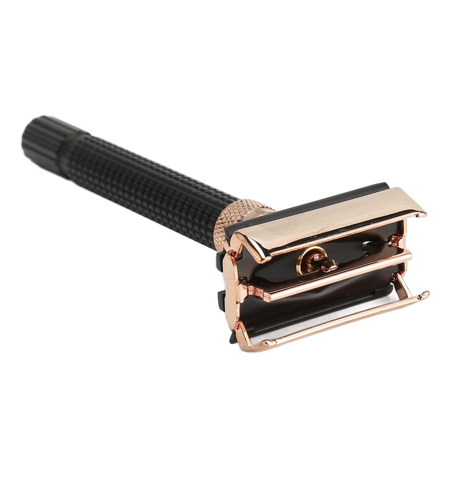 Double Edge Metal Safety Razor Handle - Reusable Grip Manual Shaver for Men & Women - Durable & Stylish Black - Buy Online on GoSupps.com