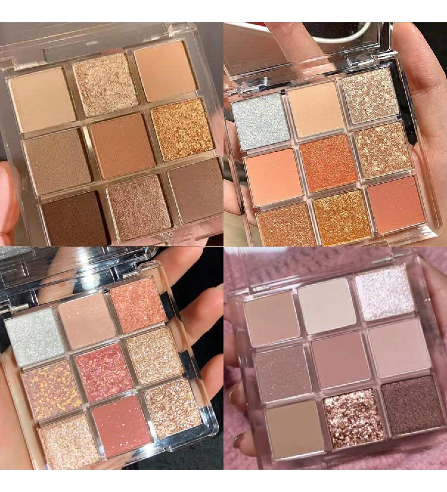 Lovelycat 9 Colors Glitter Eyeshadow Makeup Palette Matte High Pigmented Colorful Creamy Texture Eye Shadow Powder Natural Waterproof Long Lasting Eyeshadow Powder Cosmetics (4PC) - Buy Online on GoSupps.com