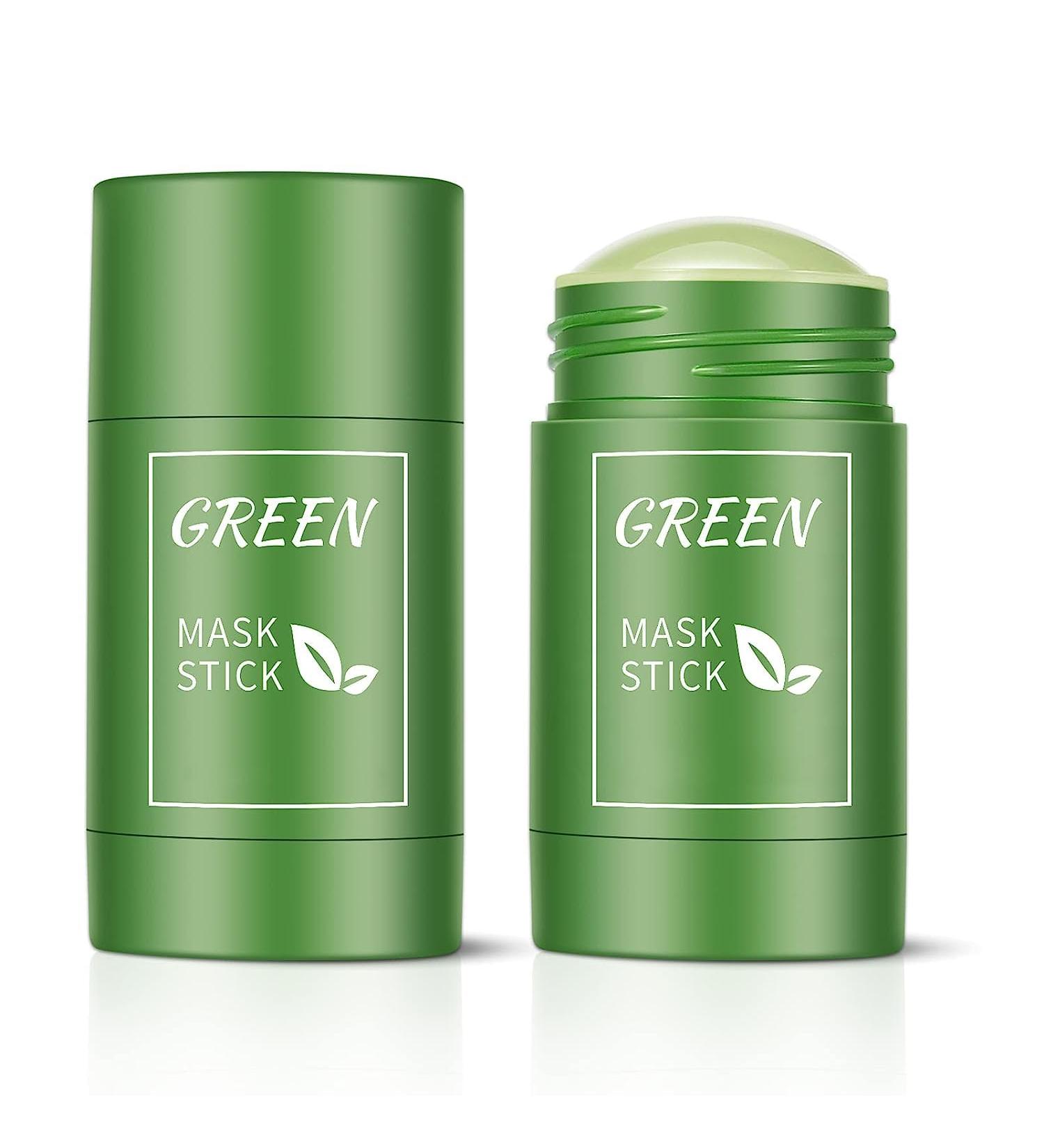 Green Tea Mask Stick for Blackhead Remover - 2 Pieces | Deep Cleansing Green Tea Extract Mask for All Skin Types - Effective for Men & Women - Buy Online on GoSupps.com