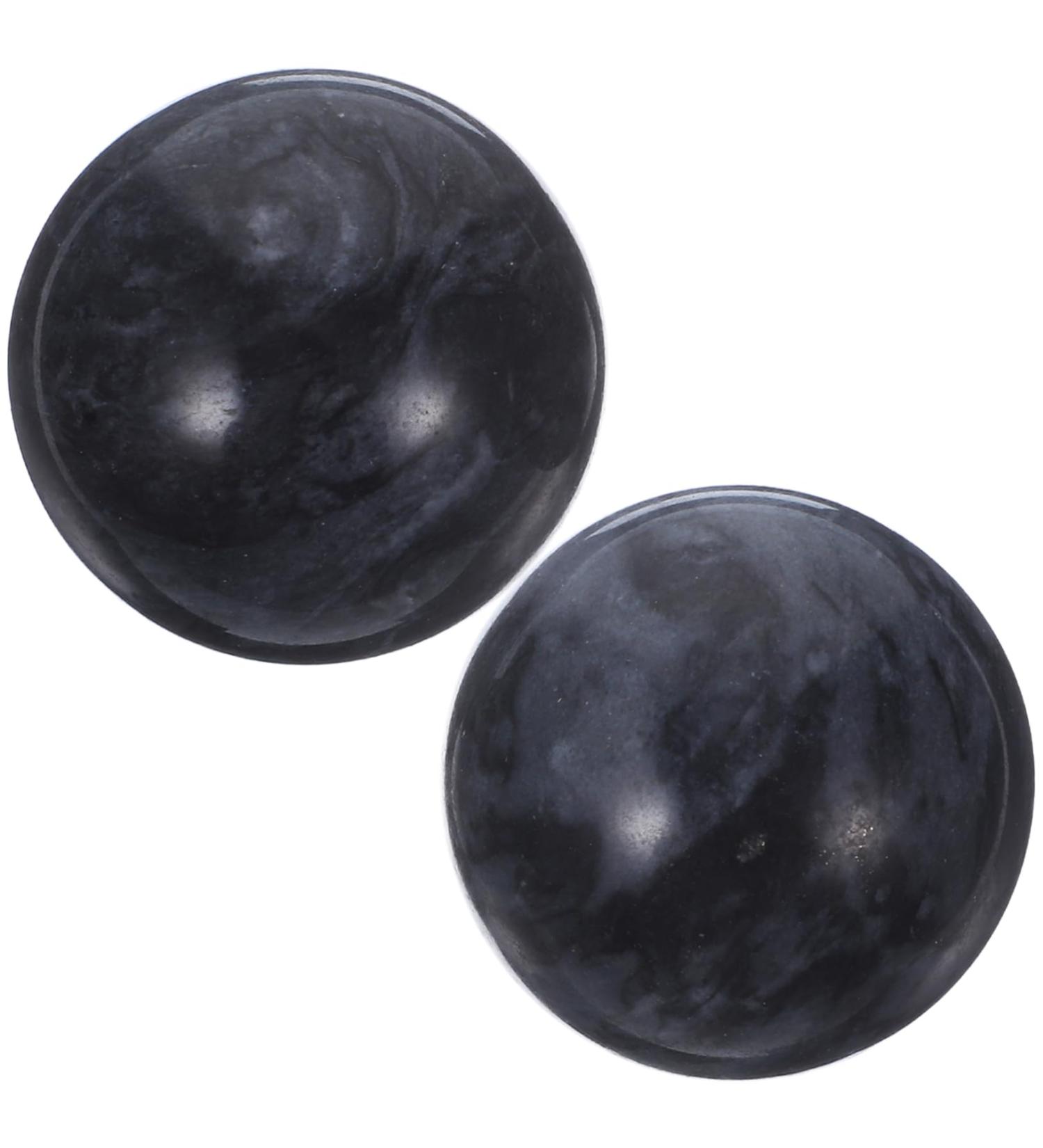 2 Pack Chinese Baoding Balls - Black Jade Stress Relief & Massage Balls for Healing & Exercise - Buy Online on GoSupps.com