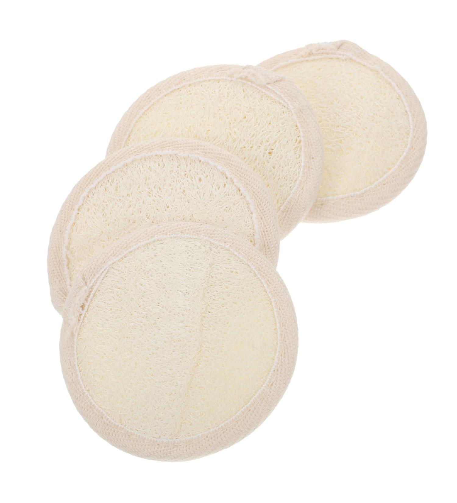 Buy Minkissy Loofah Facial & Body Cleansing Sponge Pad | Exfoliating Makeup Applicator & Bath Scrubber | Yellow 8x8x0.6cm - International Shipping Available - Buy Online on GoSupps.com