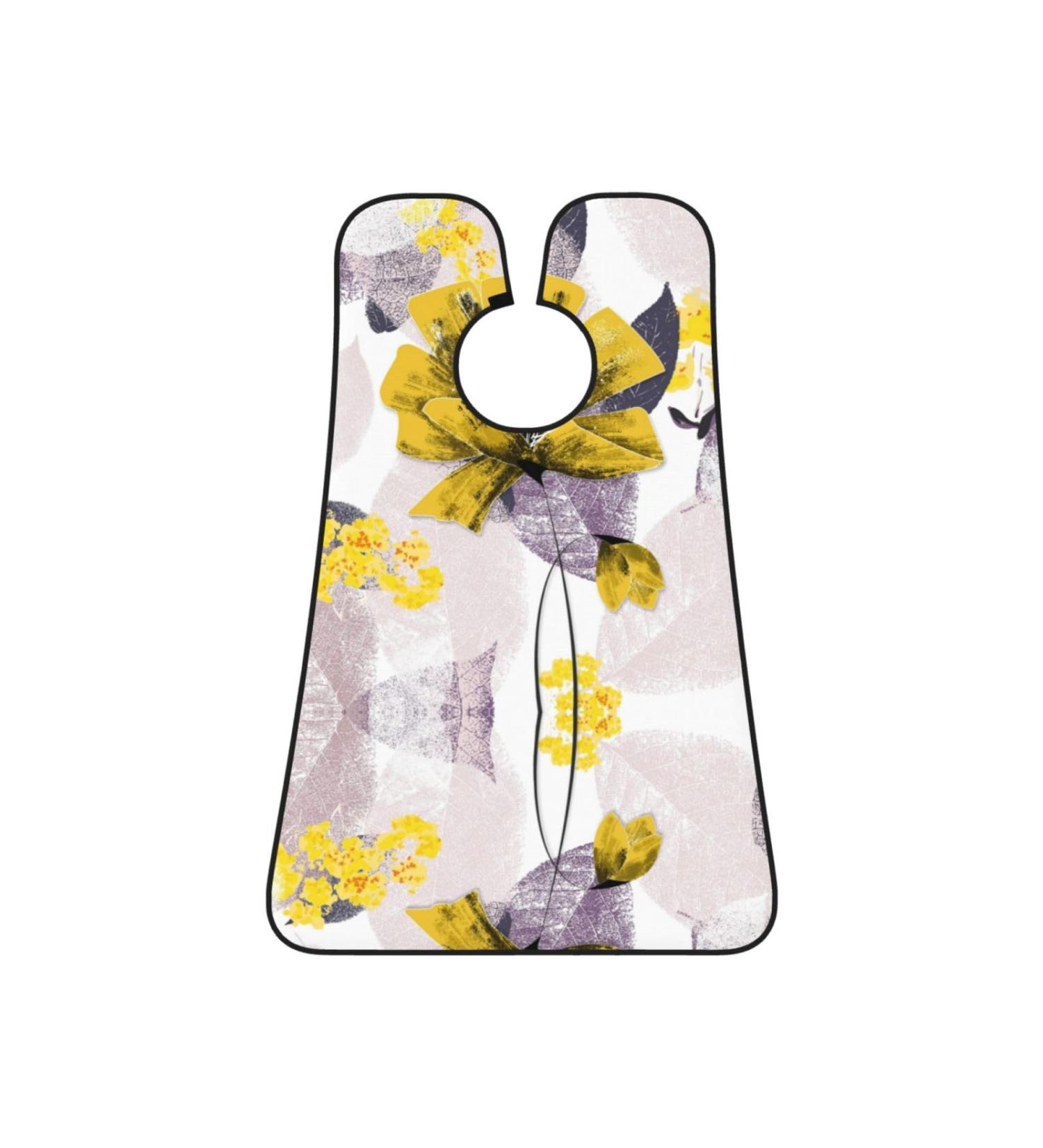 Yellow Flower Beard Bib & Purple Floral Hair Catcher | Non-Stick Grooming Cloth for Men | Perfect Gift for Shaving & Trimming - Buy Online on GoSupps.com