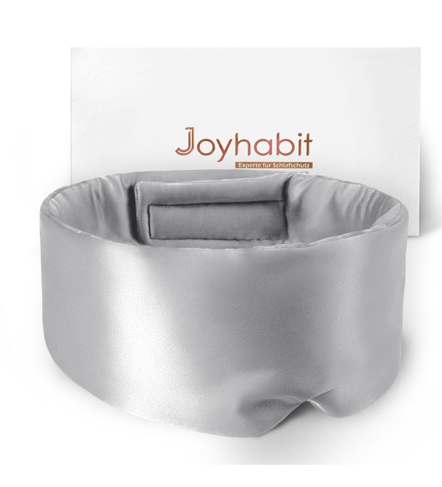 Joyhabit Silk Sleep Mask - Adjustable Extra Large Eye Mask for Men & Women | Cloud Curve Design | Silver Gray | Perfect for Night Sleep & Breaks - Buy Online on GoSupps.com