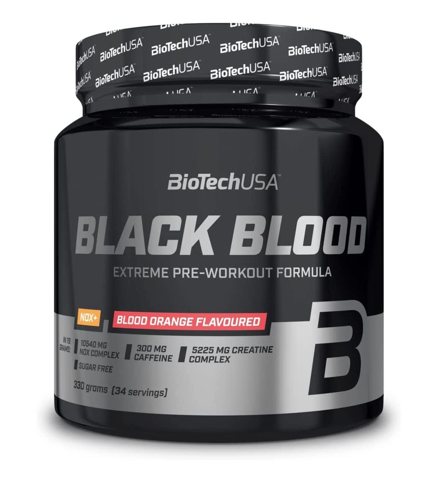 Buy BioTechUSA Black Blood NOX+ | Sugar-Free Pre-Workout with Caffeine & Creatine | 340g Blood Orange - International Shipping Available - Buy Online on GoSupps.com