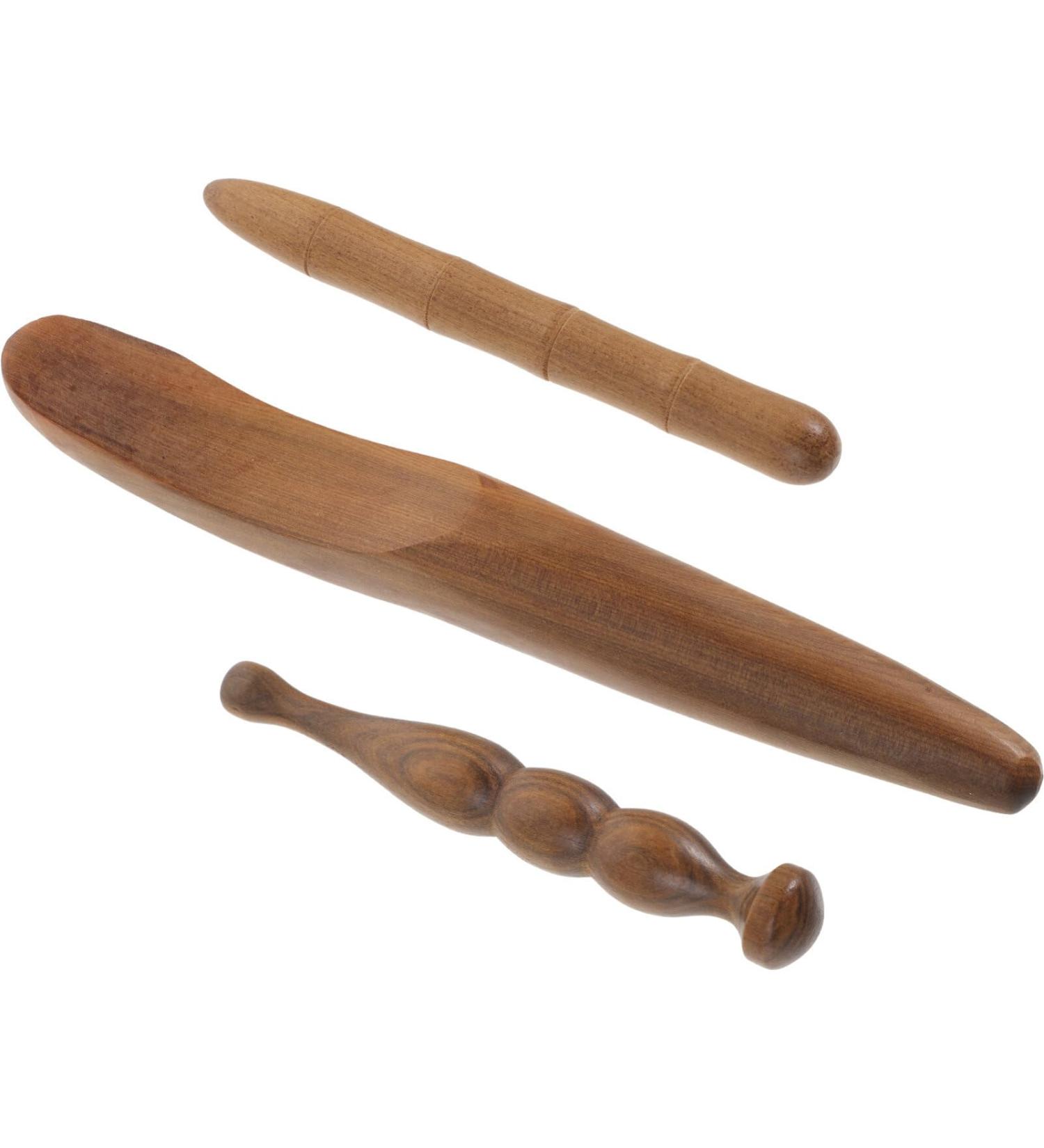 Exceart 3-Stick Acupressure Massage Tool - Wooden Eye & Meridian Massage Pen | International Shipping - Buy Online on GoSupps.com