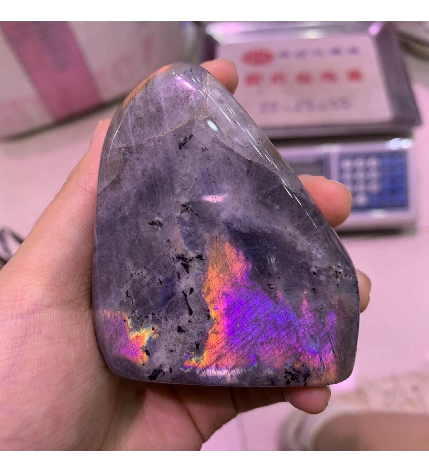 Natural Crystal Rough Natural Purple Light Labradorite Quartz Flame Stones Display Gem Stones GiftsDecor Minerals Can be Used for (Size : 300-400g) (Size : 400-500g) - Buy Online on GoSupps.com