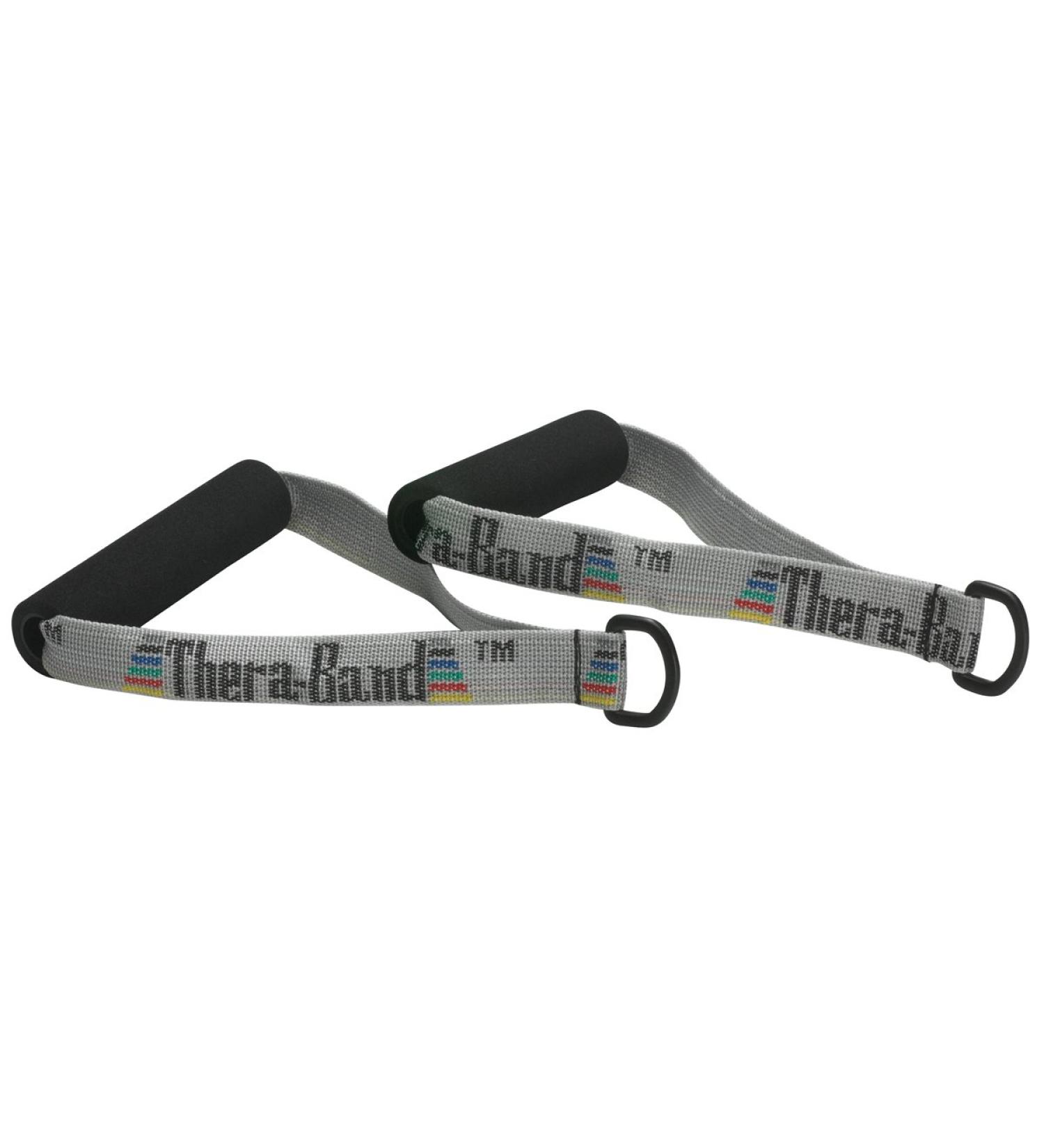 THERABAND Resistance Band Handles Attachments for Resistance Bands and Tubing Pair of Foam Grip Pull Handles for Lower and Upper Body Exercises Pilates Yoga Home Workouts without Weights Soft Handles (Pair)