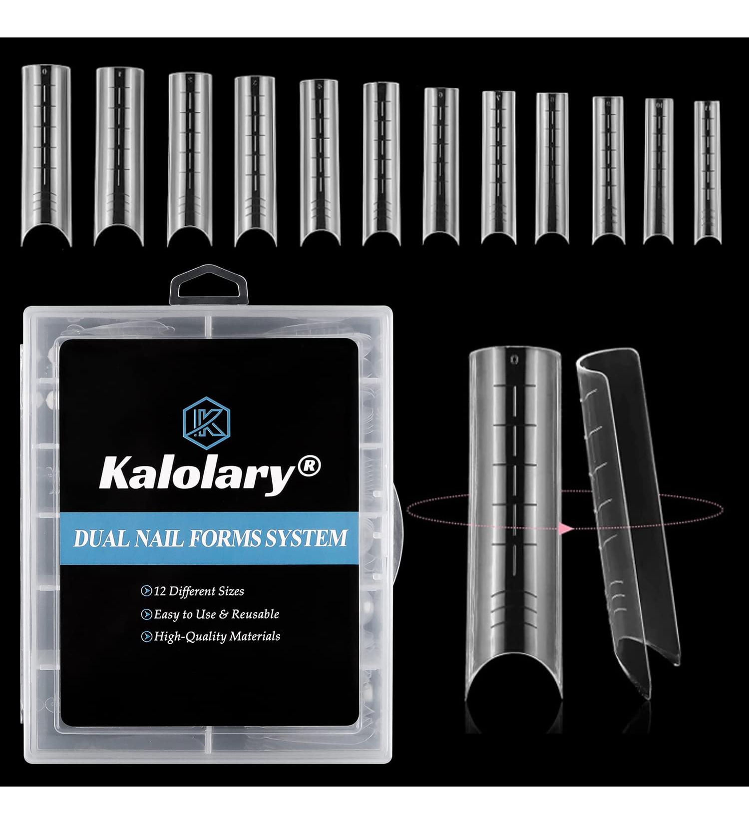 Kalolary 120PCS Clear Gel Nail Mold Dual Nail System Forms - C Curve Nail Extension Tips for Manicure - Buy Online on GoSupps.com