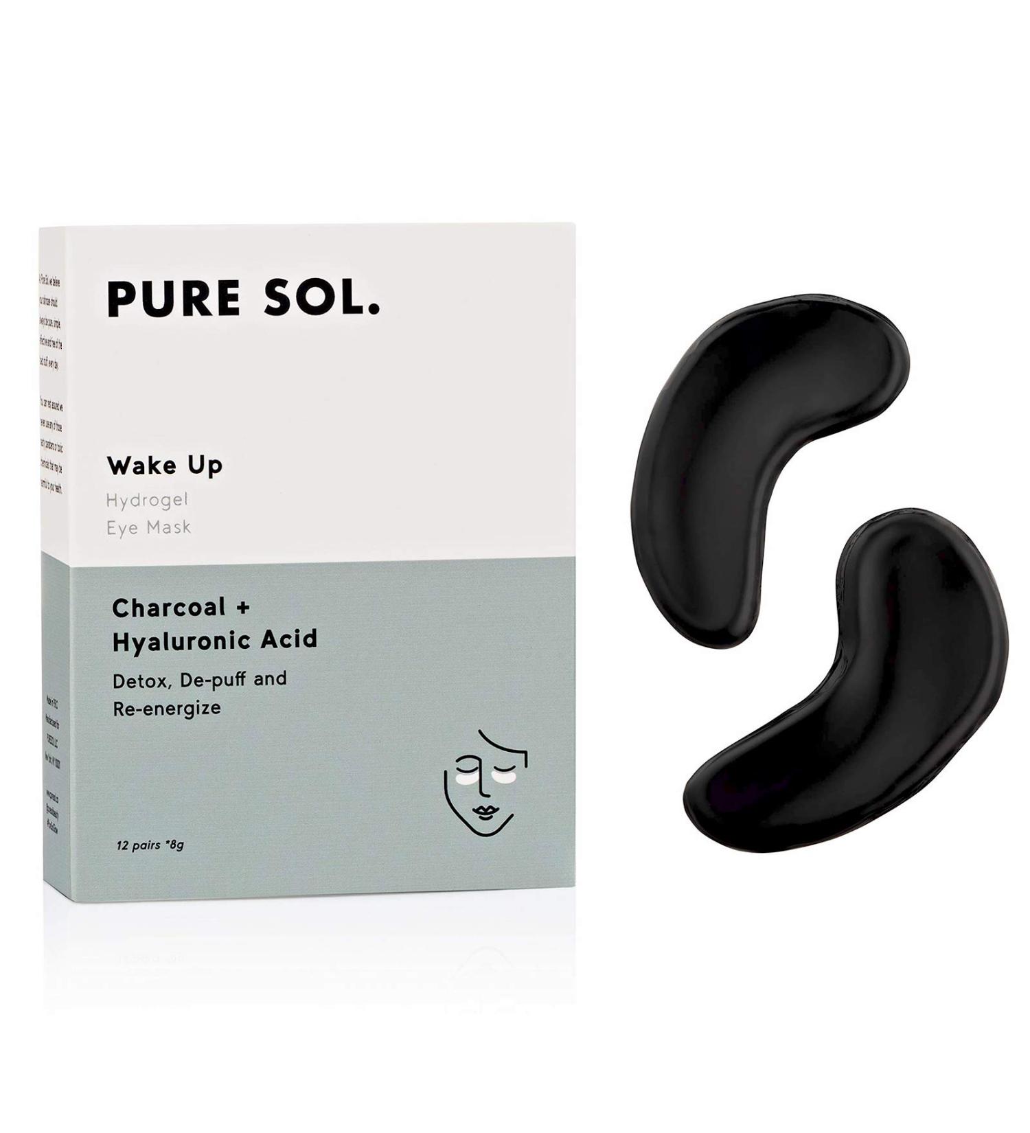 PURE SOL Charcoal Under Eye Patches - 12 Pairs Hydrogel Mask for Dark Circles & Wrinkles - Moisturizing Under Eye Treatment for Women - Buy Online on GoSupps.com