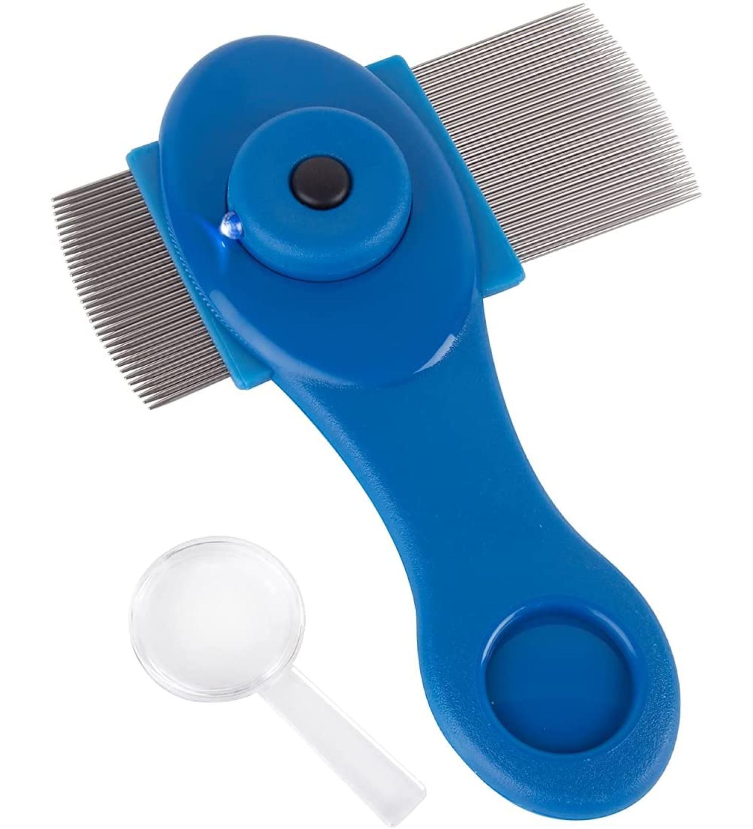 Ezy Dose Kids Lice and Eggs Comb with Magnifying Glass | Stainless Steel Pin Teeth for Baby, Toddler, and Adult Hair Care - Buy Online on GoSupps.com