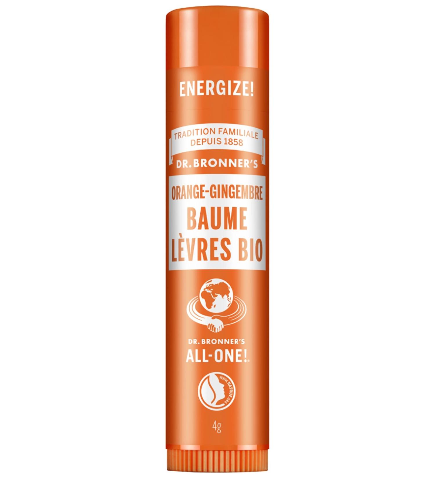 Dr Bronner's Organic Orange Ginger Lip Balm 4 gr