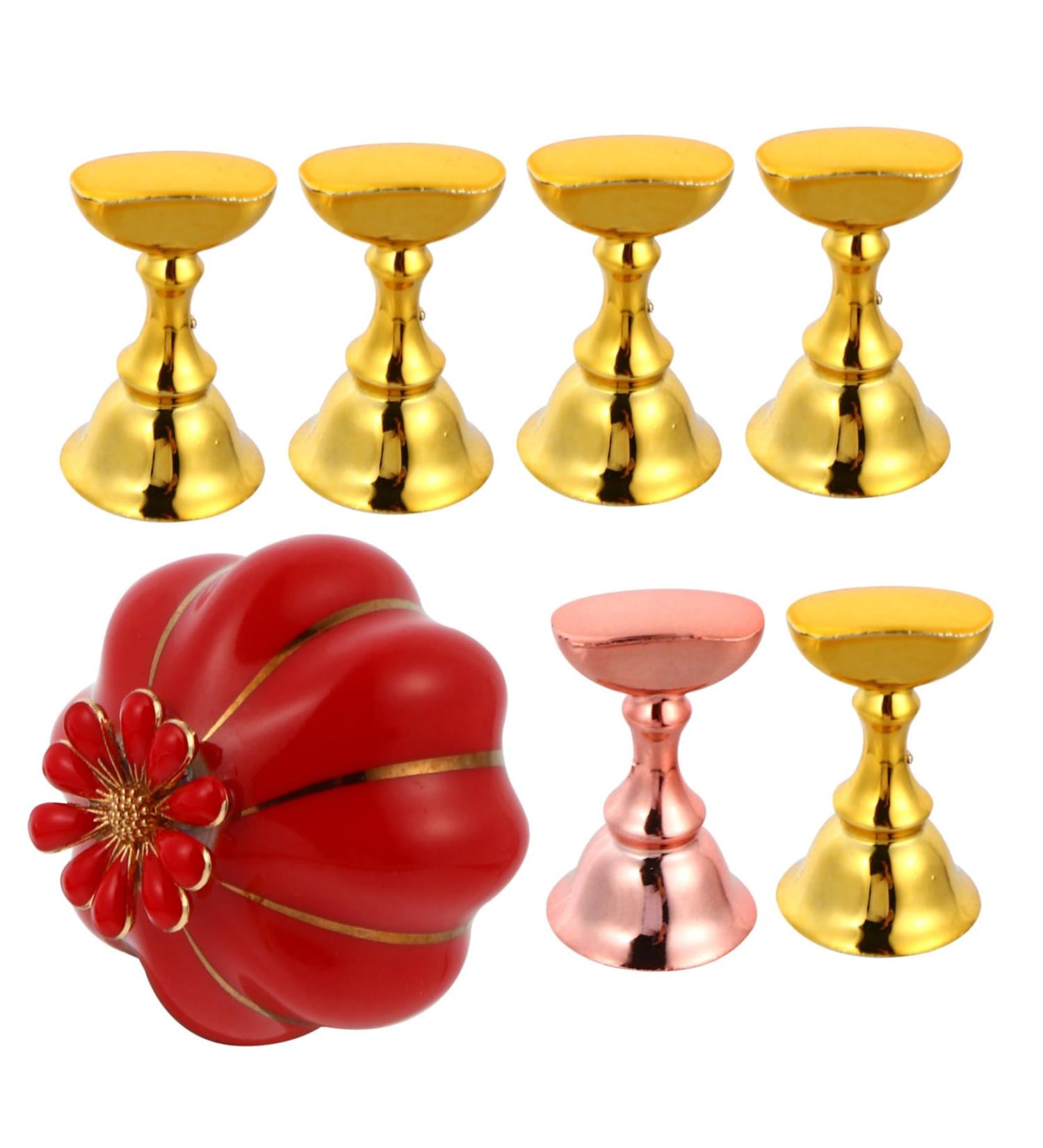 Beavorty Pumpkin Slices Manicure Practice Base magnetic base magnetic mount crystal display stand crystal holder Manicure Supplies Manicure Stand Retro Manicure Base nail exercise rack 5.5X4cm Red - Buy Online on GoSupps.com