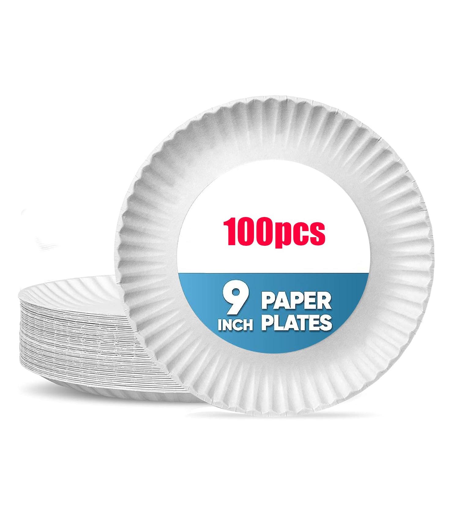 100PCS White Paper Plates Uncoated White Plate Use for Foodware Disposable Party Plates Decorative Paper Plates for Events Activities Crafts Projects - Buy Online on GoSupps.com