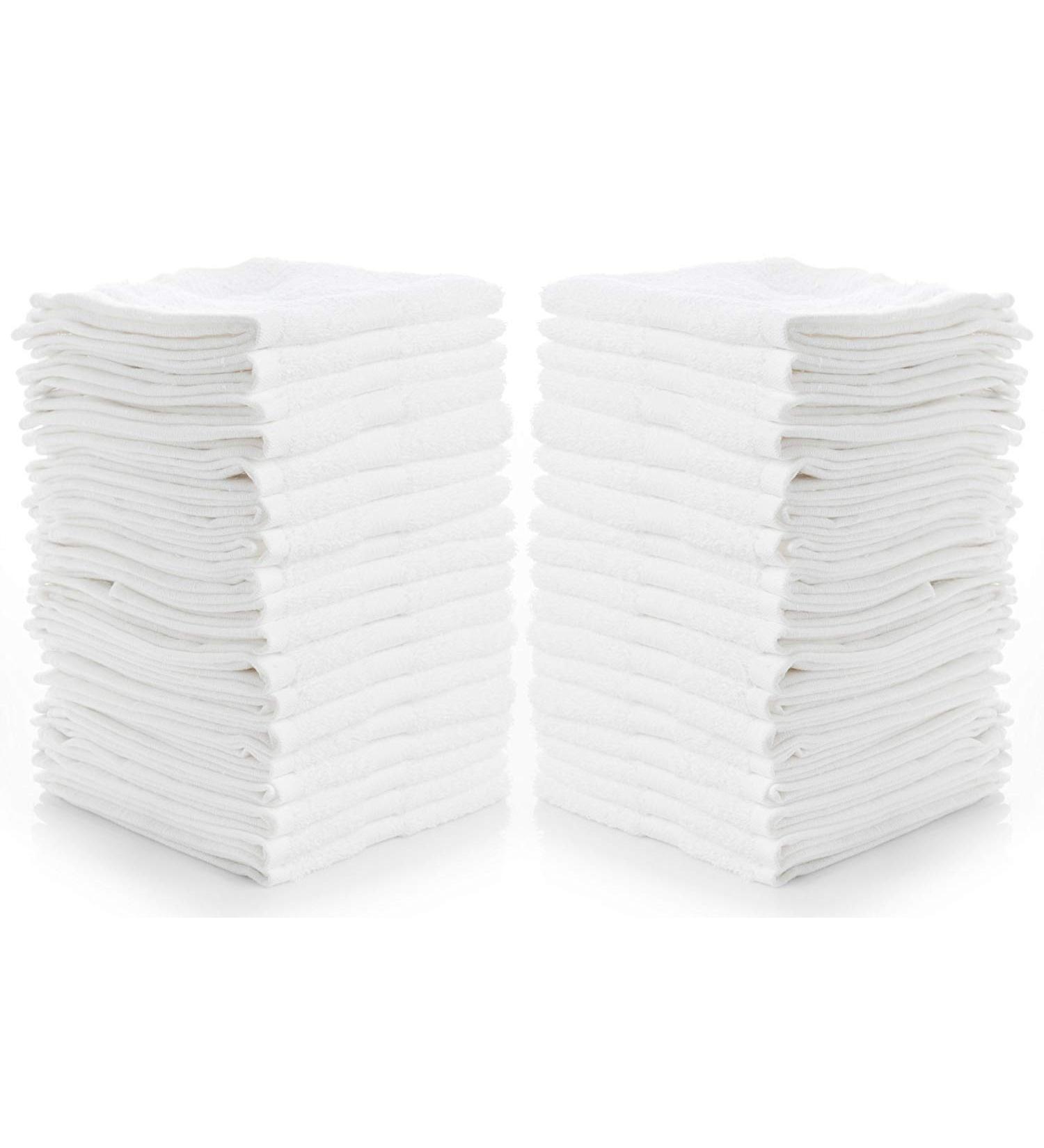 Simpli-Magic White Cotton Washcloths 40 Pack - 12x12 Size | 79155 - Buy Online on GoSupps.com