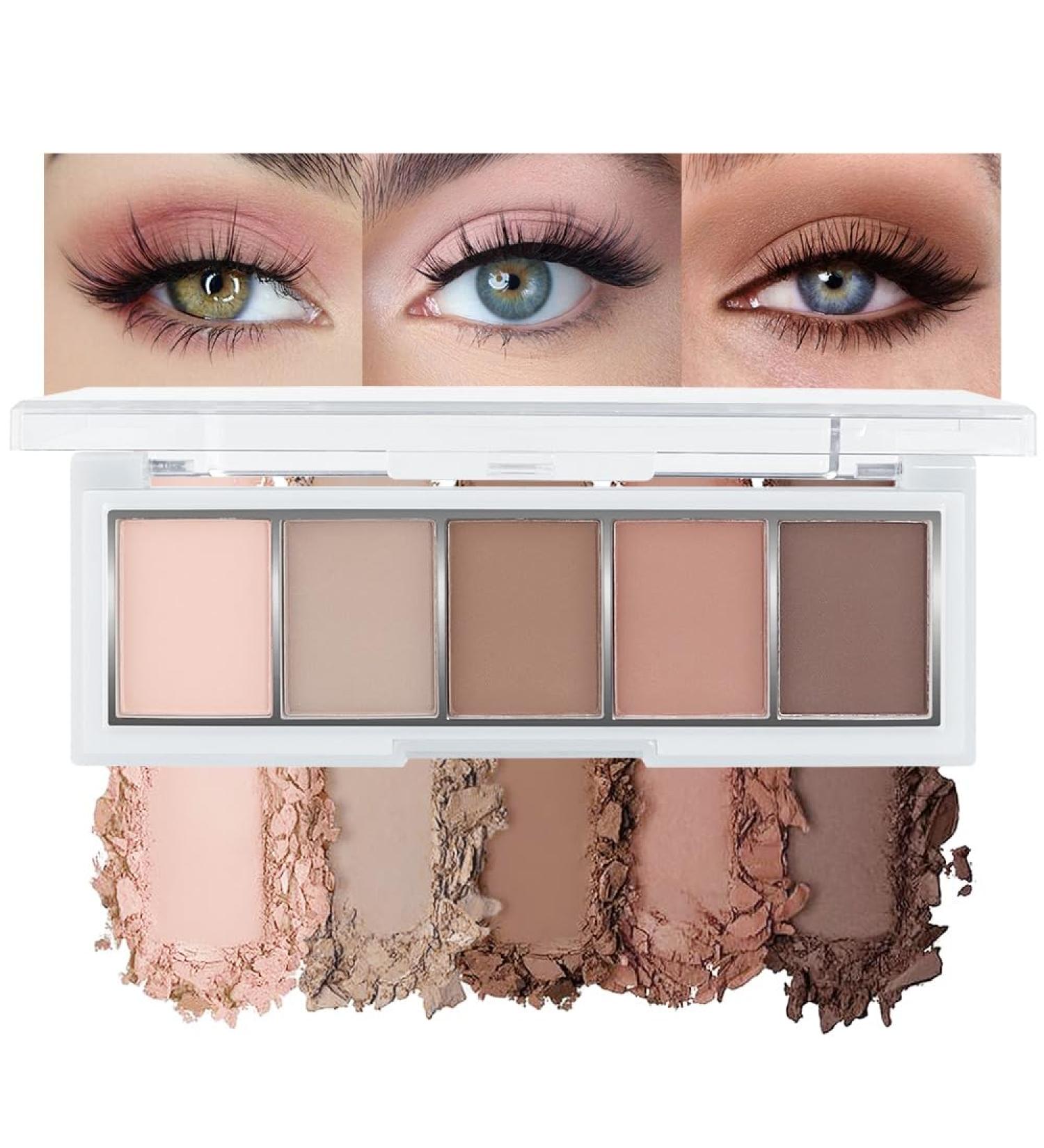 Palette de fards paupi res neutres nude marron 5 couleurs avec fini mat velout fards paupi res taupe nude aux tons froids maquillage naturel pour tous les jours Mod le A - Buy Online on GoSupps.com