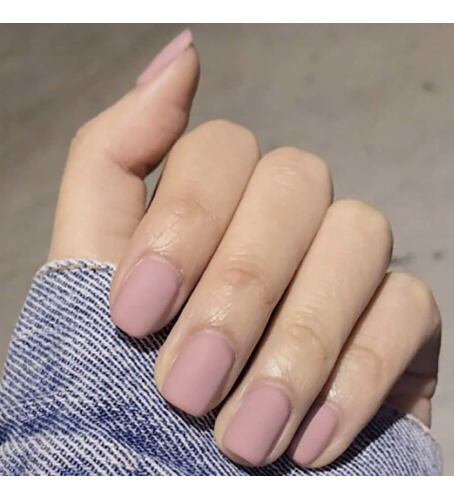 Matte Fake Nail Tips Chic Oval Pure Colour False Nails Press on Nails for Women and Girls - Buy Online on GoSupps.com