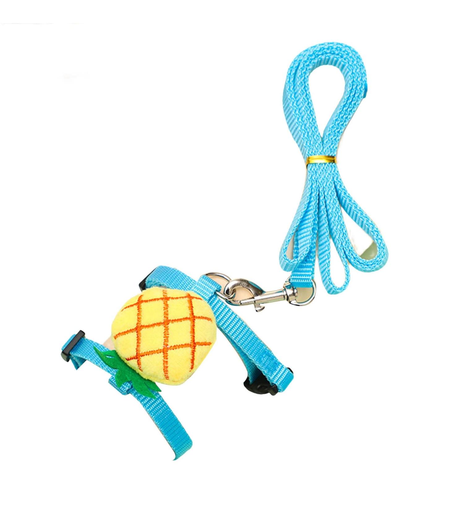 Luojuny rabbit traction line firm towing adjustable pineapple doll pet cat rabbit chest strap traction rope kit pet requirement light blue M m light blue