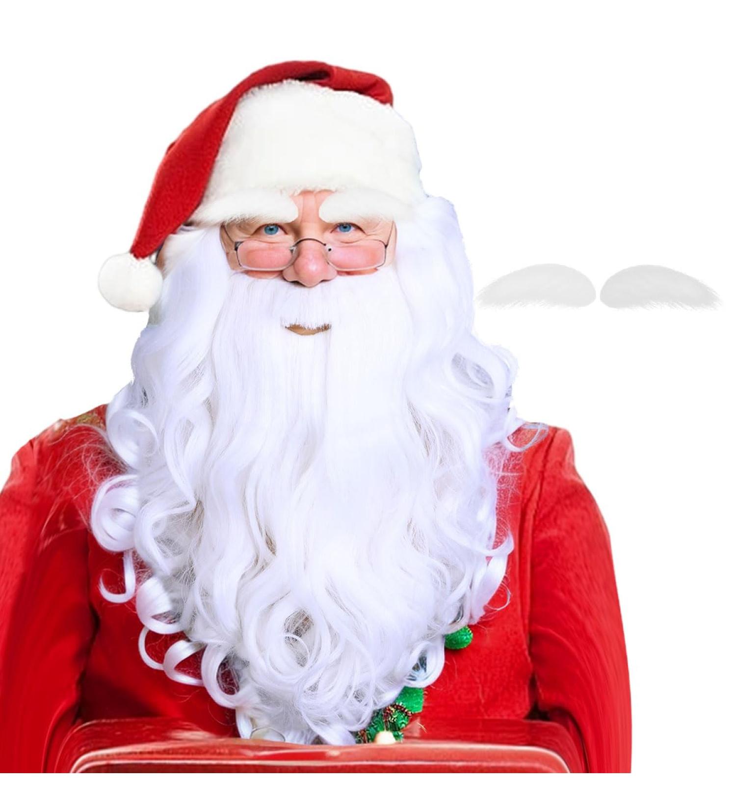 Buy Festive Santa Wig Beard & Eyebrow Set - Realistic Heat Resistant & Adjustable for Christmas Cheer - Buy Online on GoSupps.com