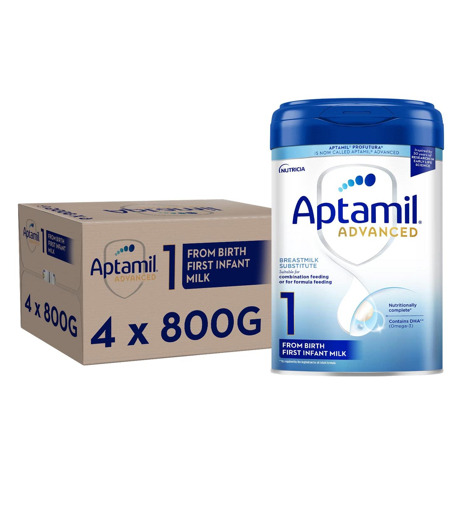 NUTRICIA LTD Aptamil Advanced 1 First Infant Baby Milk Powder Formula From Birth 800g Pack of 4 - Buy Online on GoSupps.com