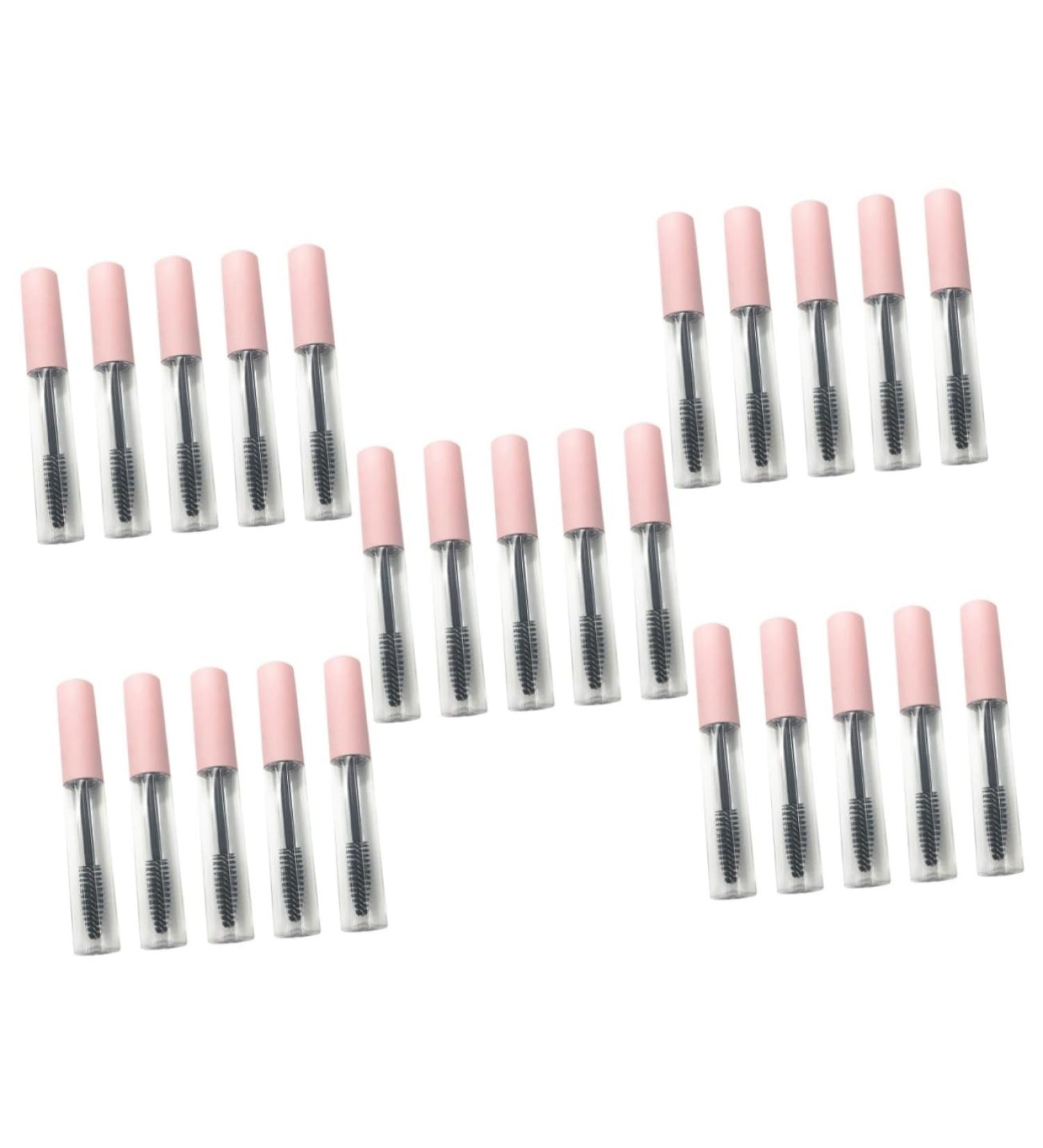 Healeved 25 Pcs Mascara Tube Cosmetic Containers Makeup Eyelash Brush Abs Pink Filling Lip Gloss Tube - Buy Online on GoSupps.com