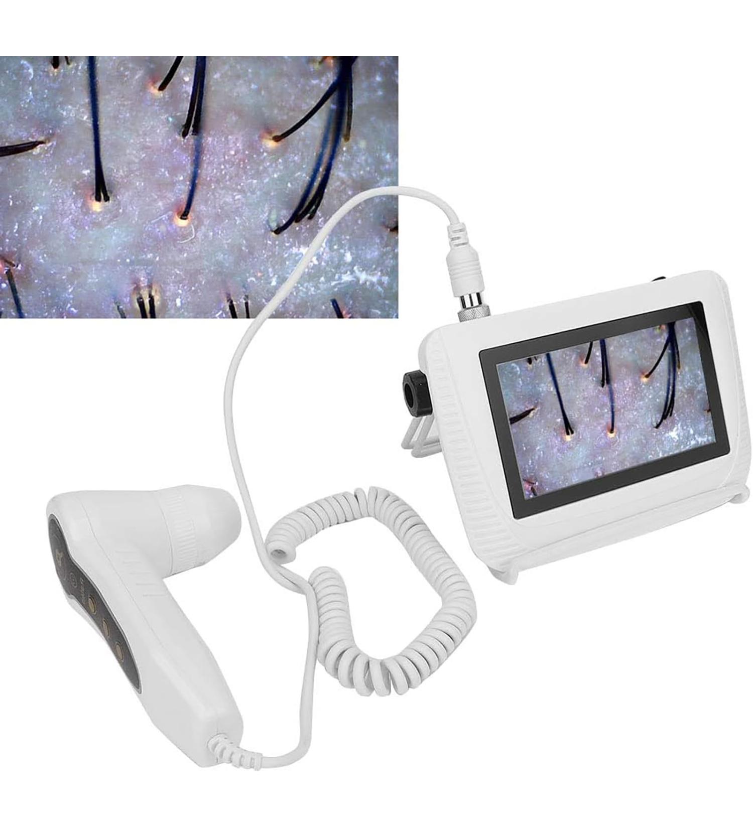Skin Hair Analyzer 5 Inch Screen Skin Diagnosis Scanner 50x Lens and 200x Lens Detect Various Skin Scalp Hair and Follicle Issues Suitable for Beauty Salons/Skin Management Institutions - Buy Online on GoSupps.com
