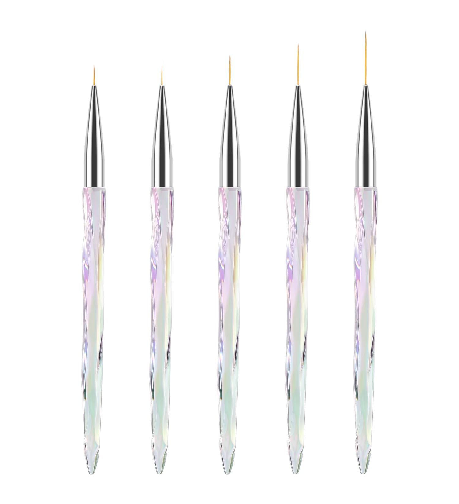 TEOYALL Nail Art Liner Brushes - Fine Line Precision Drawing Brushes for Gel Nail Polish | 7/9/11/15/20mm - Buy Online on GoSupps.com