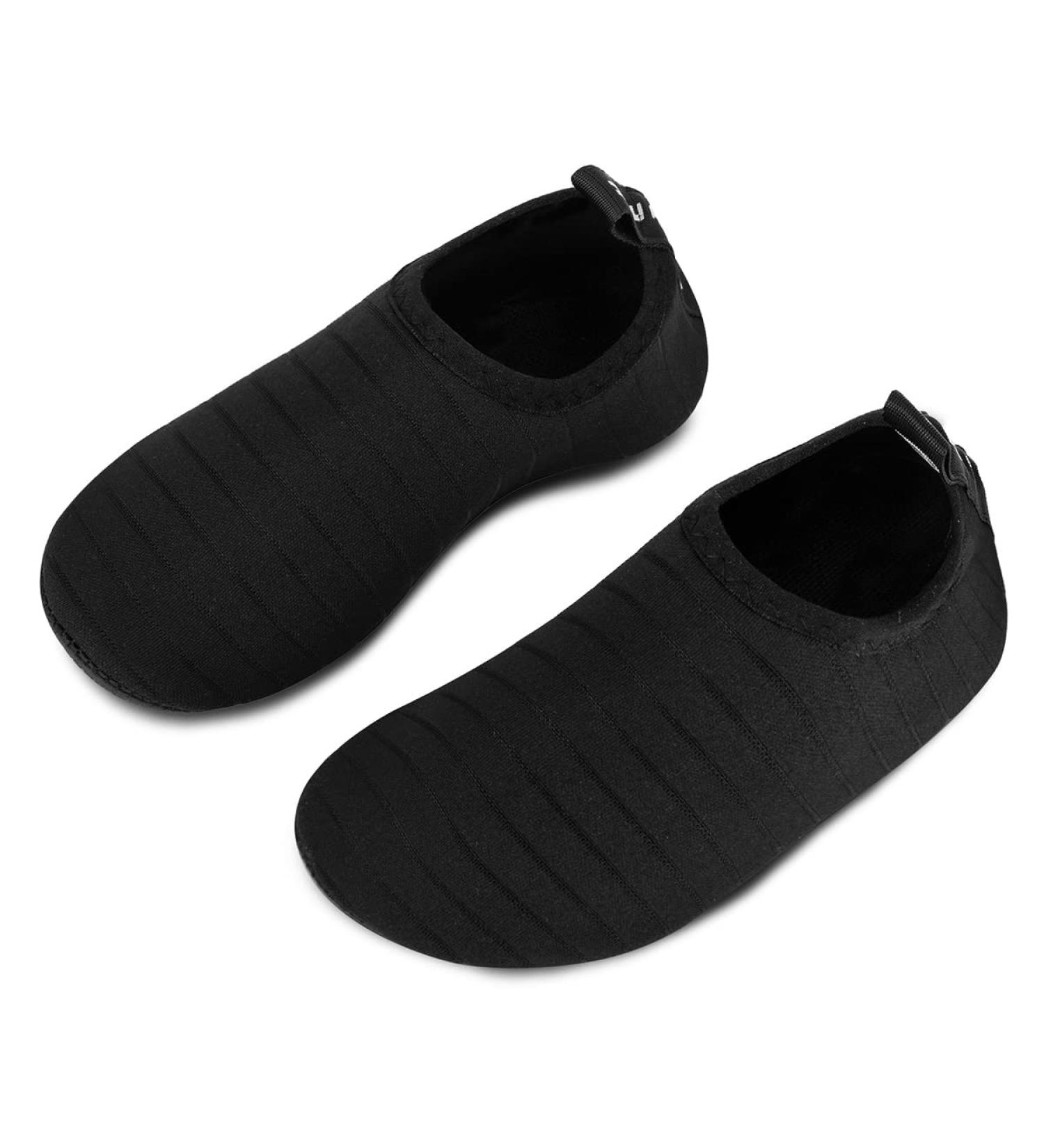 Kids Beach Swim Shoes | Non-Slip Quick Dry Aqua Socks for Boys & Girls | 7/7.5 UK Child | Black - Buy Online on GoSupps.com