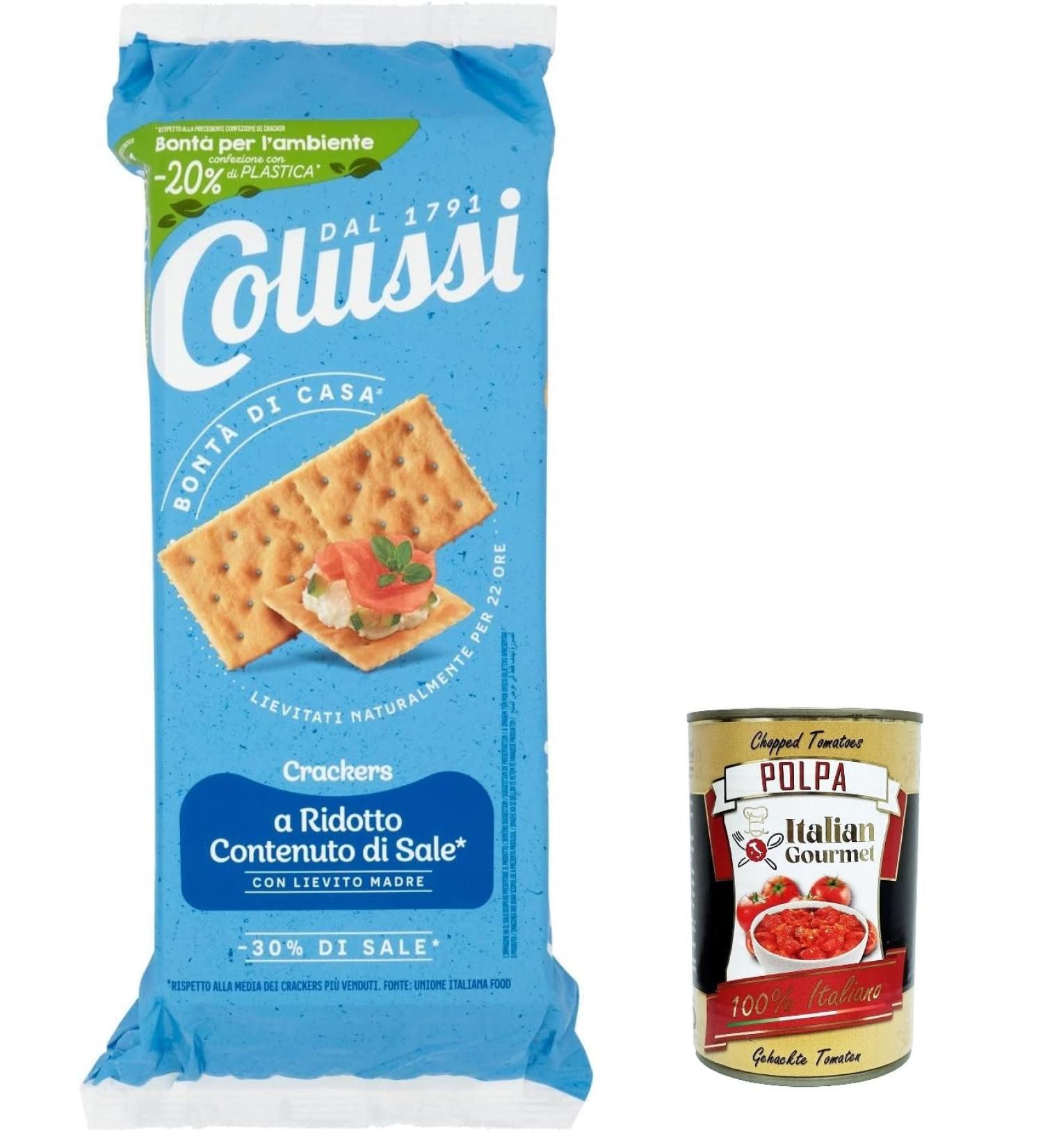  Italian Gourmet E.R. Colussi Cracker 30% Di Dirt Low Salt Cracker 30% Salt 500g + Italian Gourmet Polpa 400g - Buy Online on GoSupps.com