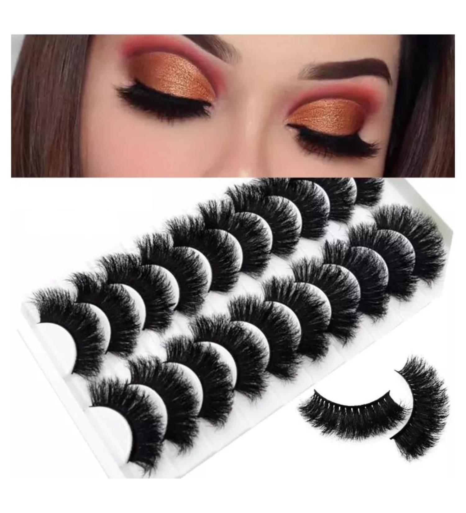 Diffusion NEW 8D Mink False Eyelashes Wispy Cross Long Thick Soft Fake Eye Volume Lashes (3 Pairs) - Buy Online on GoSupps.com