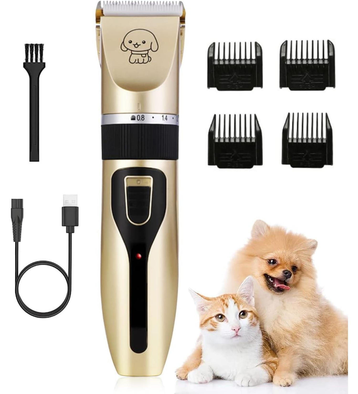 Pet Shaver Dog Clippers Grooming Kit 4 Guiding Combs Professional Dog Trimmer Pet Shaver for cats Low Noise Rechargeable Cordless Pet Shaver for Cats Dogs Horses & Other Hairy Animals - Buy Online on GoSupps.com