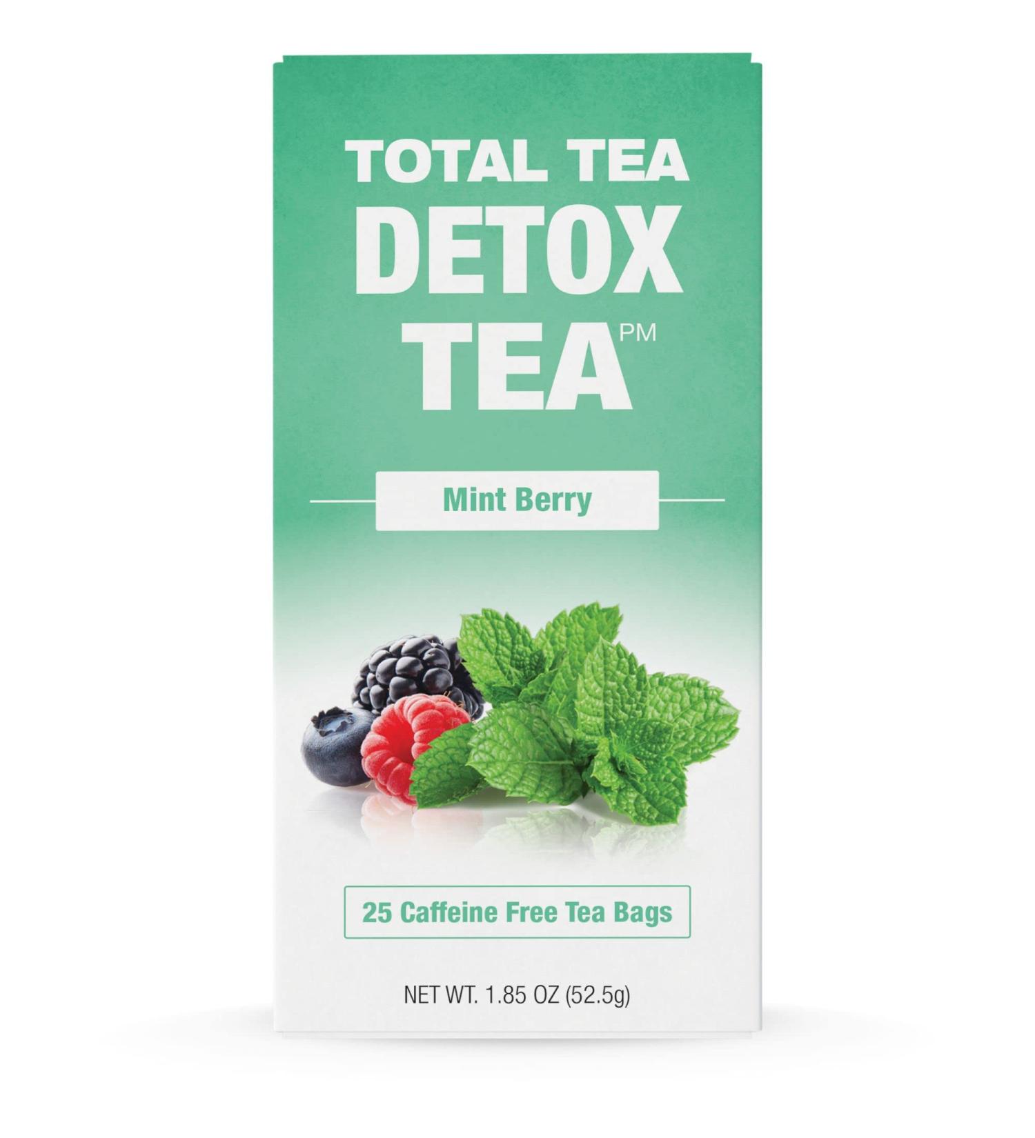 TotalTea Caffeine Free Detox Slimming Tea with Chamomile, Ginger Root, and Hibiscus - Colon Cleanse and Weight Loss Herbal Tea - Natural Citrus Cinnamon Flavor - 25 Bags - Buy Online on GoSupps.com