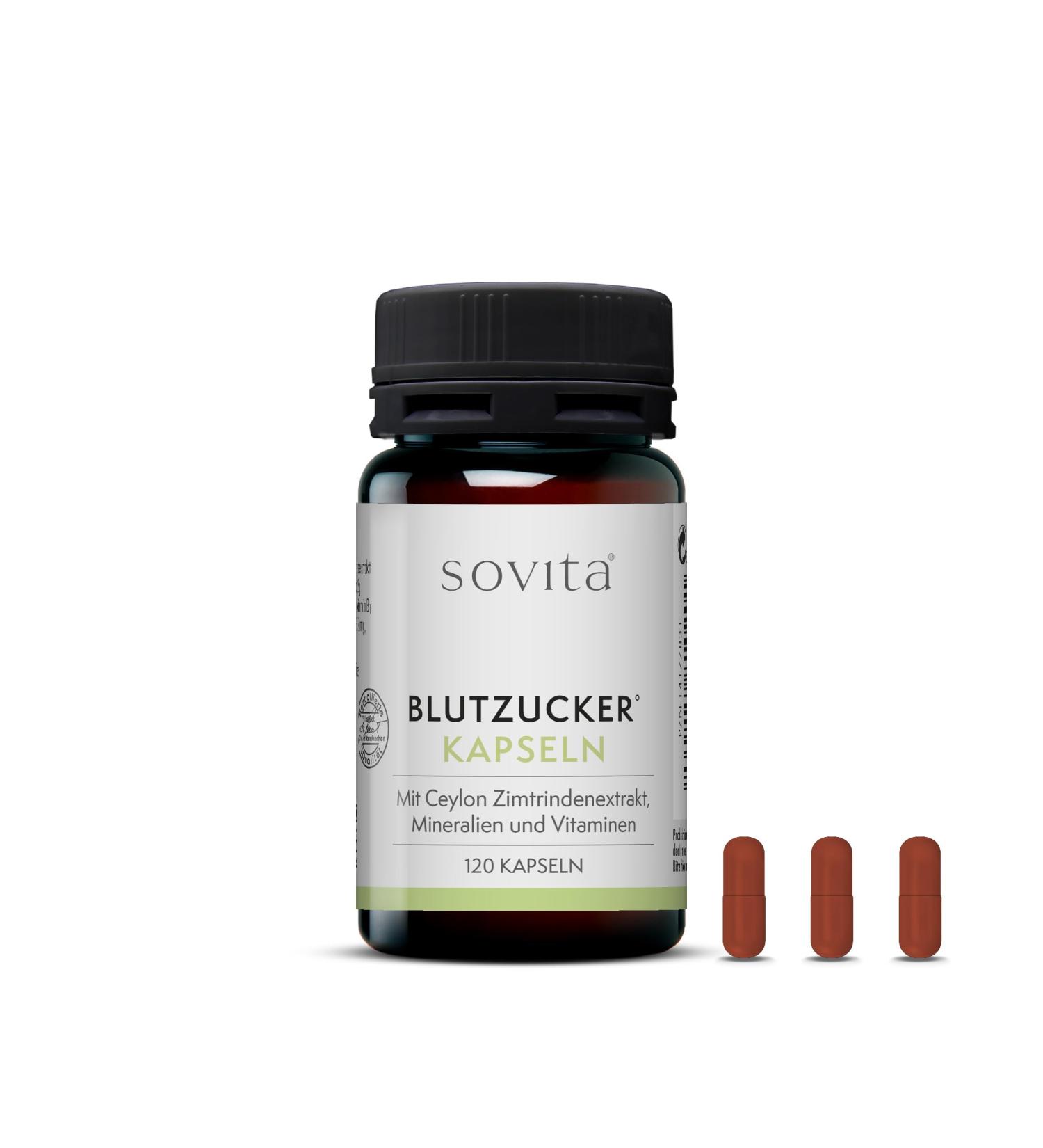 Sovita Blood Sugar Capsules - Cinnamon Bark Extract | Dietary Supplement | 120 Capsules for Optimal Blood Sugar Support - Buy Online on GoSupps.com