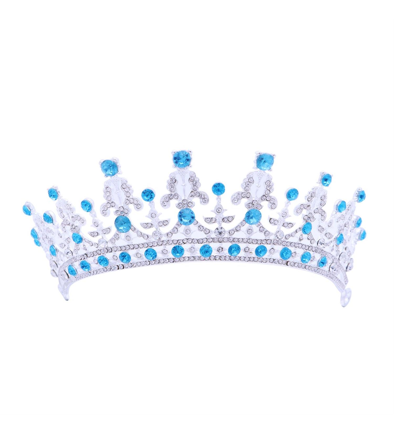 Frcolor Wedding Tiara Crown Rhinestones Crystal Bridal Pageant Princess Tiara Crown Headband (Blue) - Buy Online on GoSupps.com