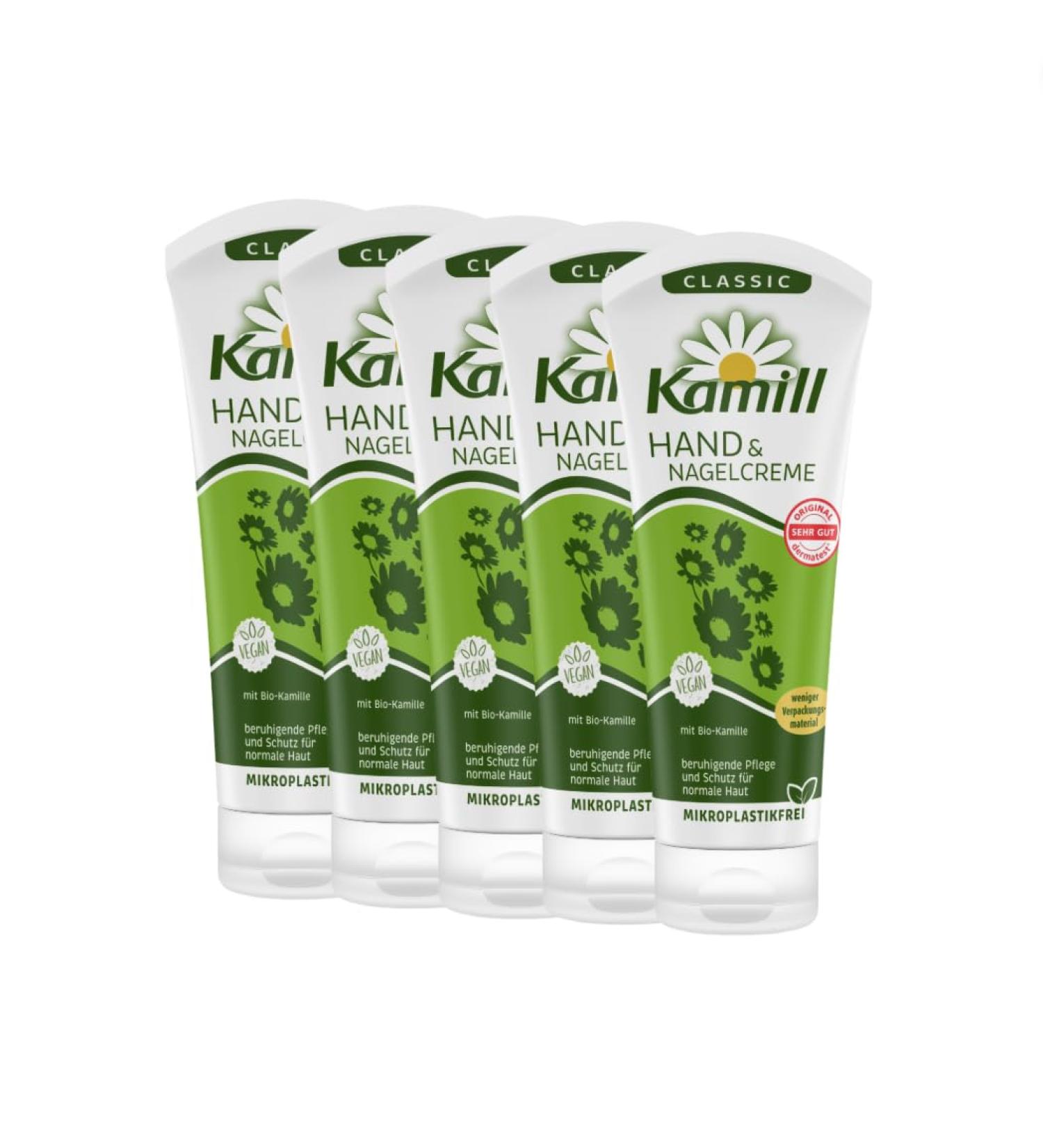  Kamill Kamill CLASSIC Hand and Nail Cream (5 x 100ml) - Soothes and Protects with Organic Chamomile and Vegan Ingredients - Buy Online on GoSupps.com