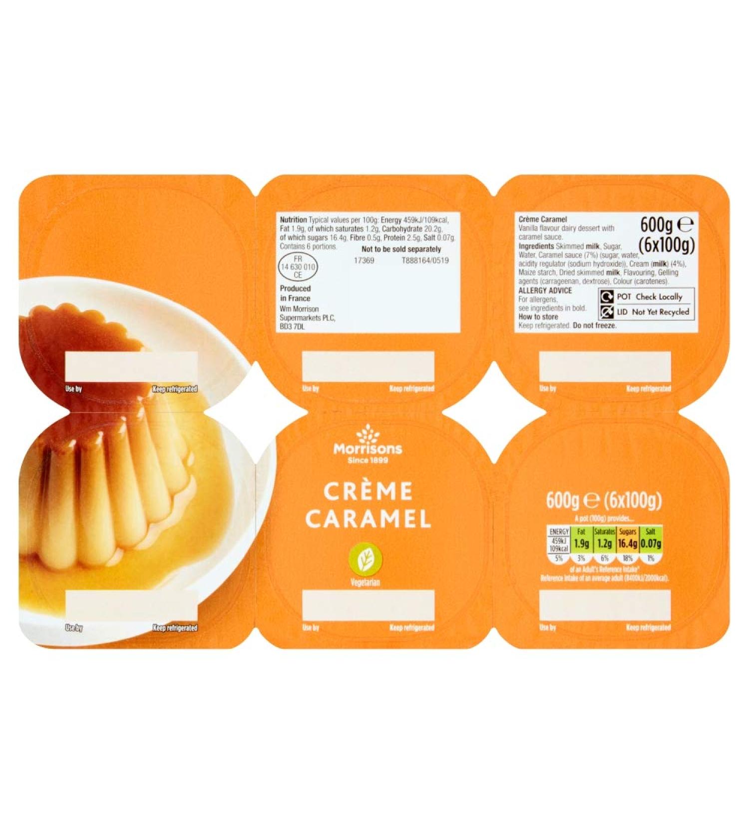 Morrisons Vanilla Creme Caramel 6x100g