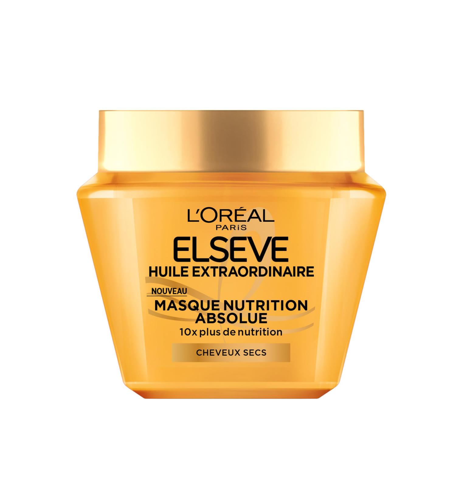 L'Or al Paris - Masque Nutrition Absolue - 10x plus de Nutrition - Tous Types de Cheveux Secs - Soin Enrichi en Concentr Nourrissant l'Huile de Cam lia - Elseve Huile Extraordinaire- 290 ml - Buy Online on GoSupps.com