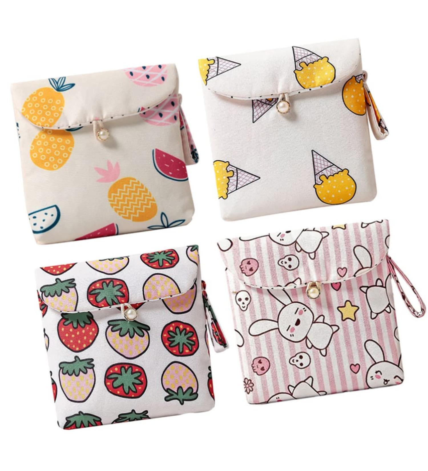4Pcs Multitool Wallet Period Bag Set | Linen Coin Purse & Sanitary Napkin Storage | Portable Tampon Pouches for Women & Teens - Buy Online on GoSupps.com