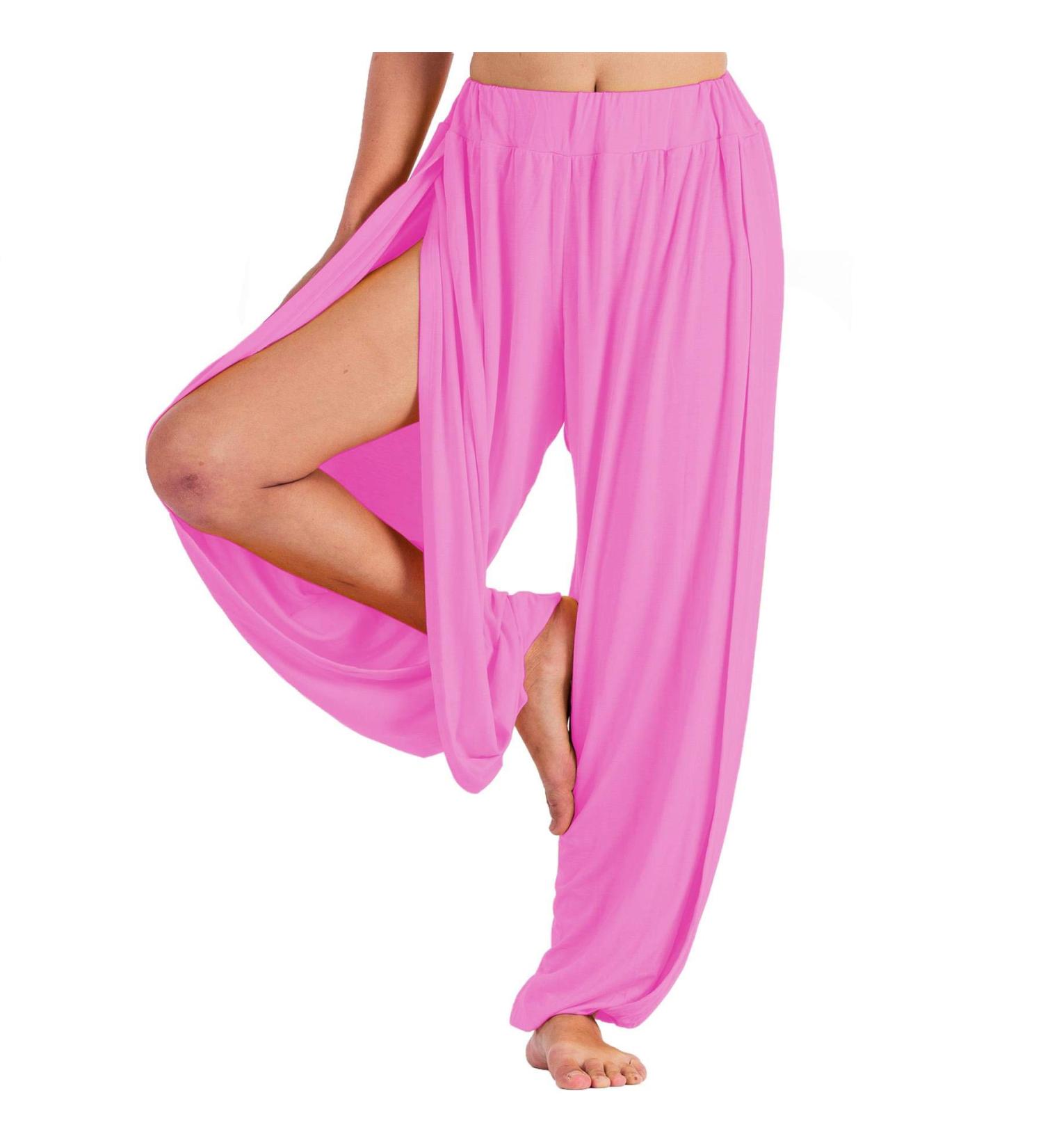 Lofbaz High Slit Yoga Harem Pants Women Dance Lounge Maternity Trousers - Pink - Buy Online on GoSupps.com