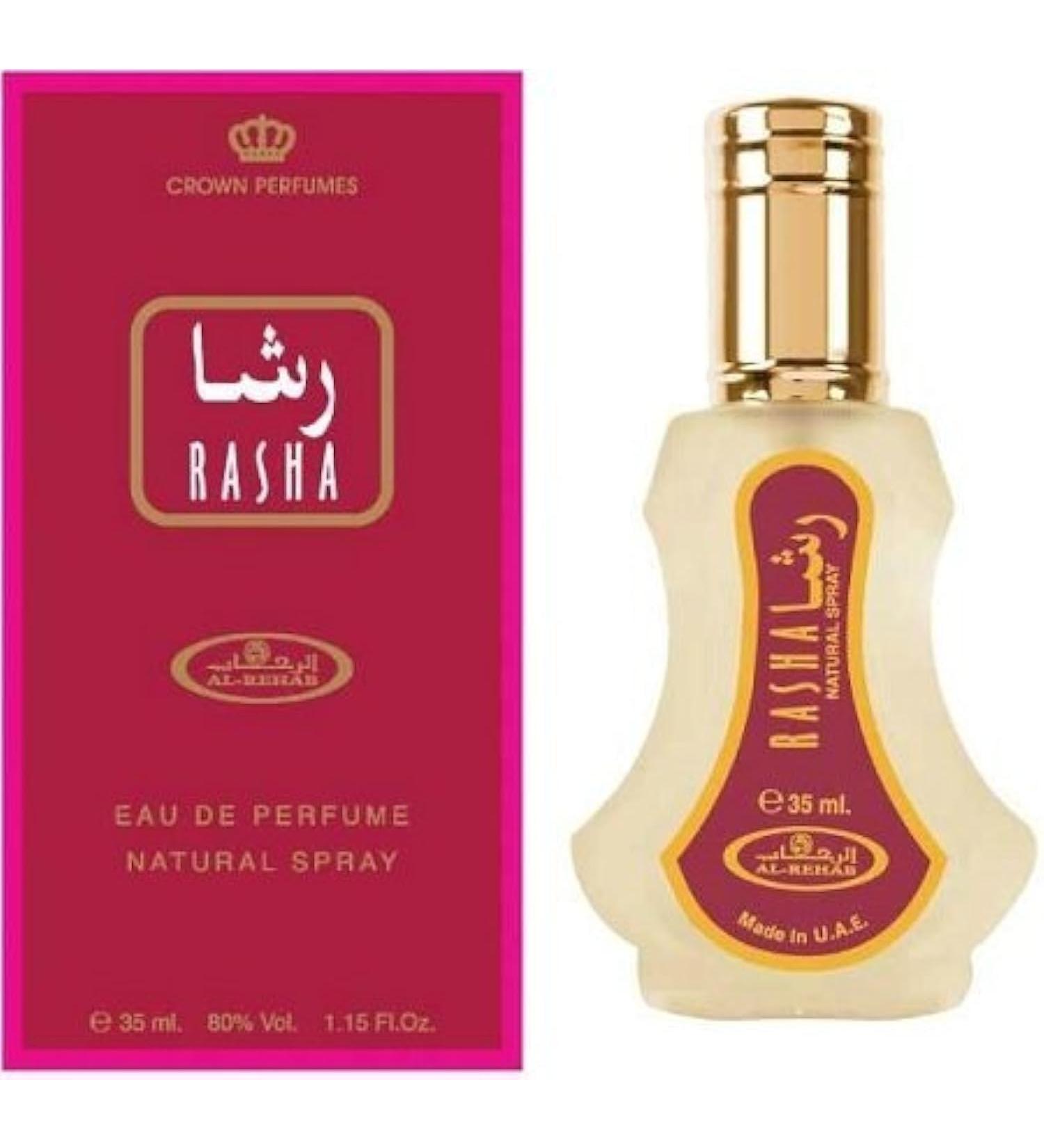 Al Rehab Perfumes Rasha Eau de Parfum Spray for Women 1.18 Ounce 1.18 Ounce (Pack of 1)