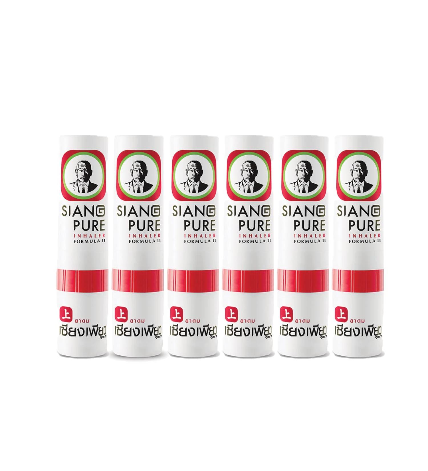 Siang Pure Aromatherapy Nasal Inhaler - Cooling Menthol, Peppermint & Eucalyptus Oil (6 Pack) - Allergy Relief - Buy Online on GoSupps.com