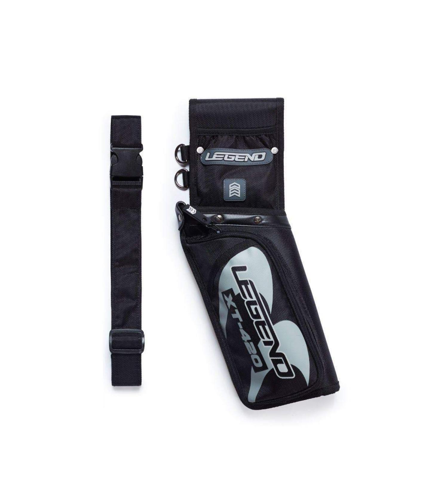 LEGEND XT420 Archery Hip Quiver - 3 Arrow Tube Holder, Storage Pockets, Premium Nylon Material - Right Handed Black - Buy Online on GoSupps.com