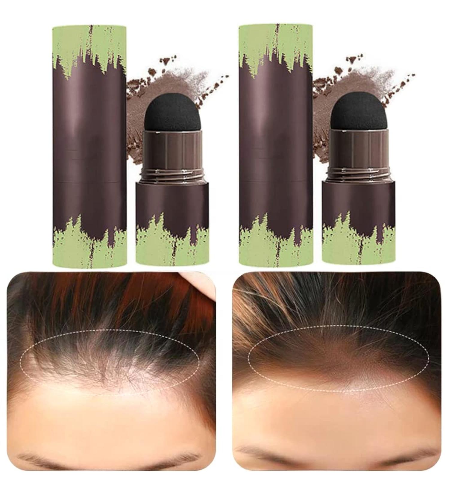 2PCS Hairline Powder Stick for Root Touch Up - Waterproof Hair Shadow Powder in Dark Brown Shade for Gray Hair Coverage and Thin Hair - Hair Filler Powder with Shading Sponge Pen - Buy Online on GoSupps.com