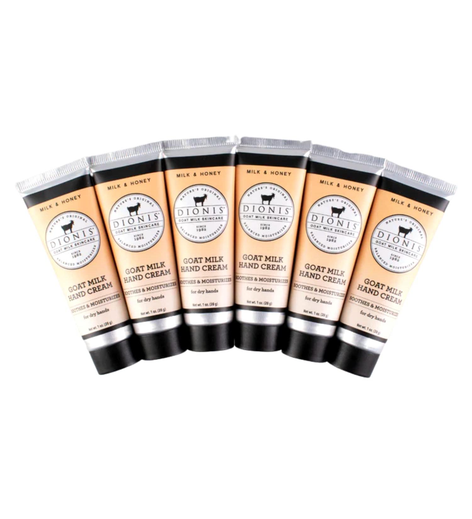 Dionis Goat Milk Skincare Milk & Honey Hand Cream 1 oz - Set of 6 | Made in USA | Cruelty-Free & Paraben-Free - Buy Online on GoSupps.com