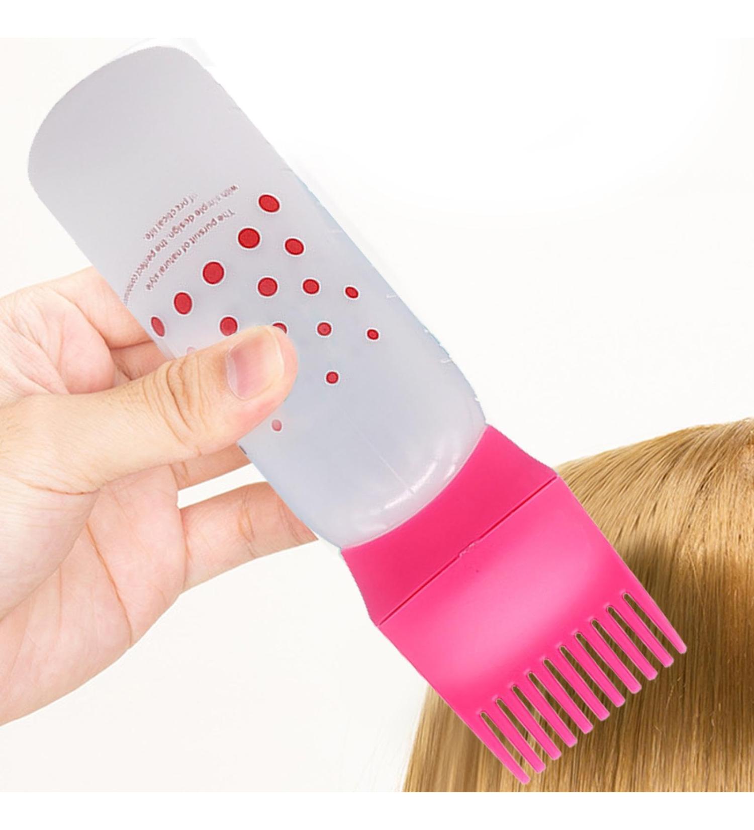 Root Comb Applicator Bottle - Hair Oiling Applicator Bottle with Graduated Scale Hair Oiling Applicator Bottle Hair Dye Brush Bottle for Hair Dyeing Red - Buy Online on GoSupps.com