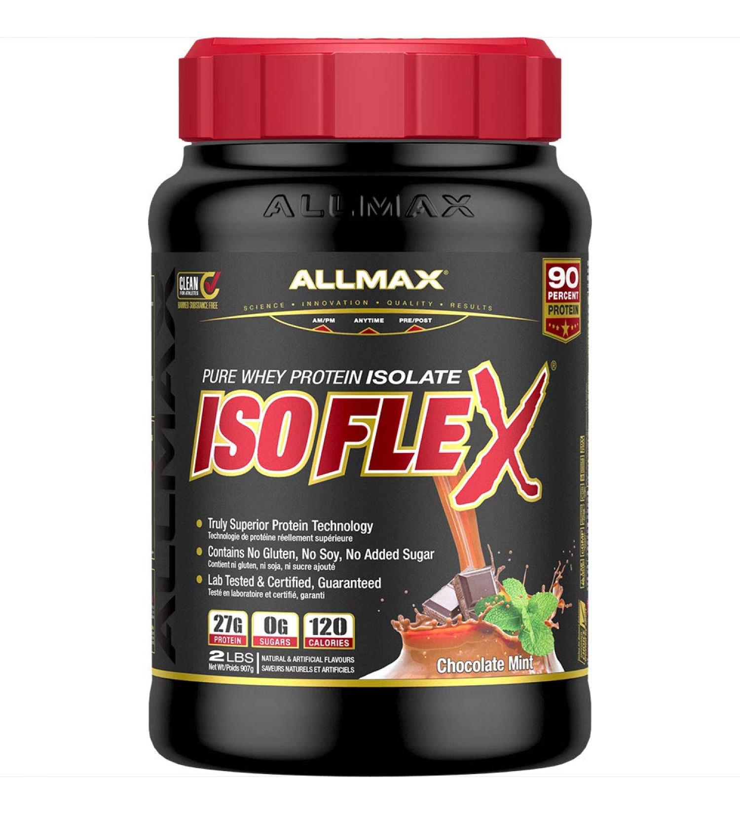 ALLMAX Nutrition - ISOFLEX - 100% Ultra-Pure Whey Protein Isolate - Chocolate Mint Supreme - 2 Pound Protein Powder Chocolate Mint Supreme 907.2 g (Pack of 1) - Buy Online on GoSupps.com
